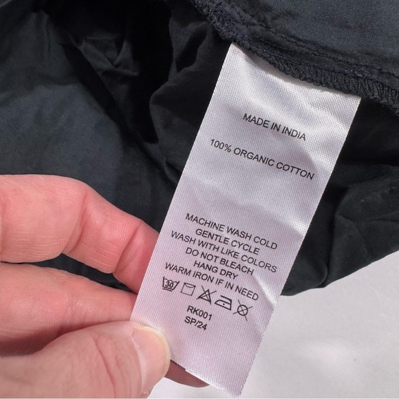 New Quince Organic Cotton Eyelet Mini Tiered Dress Black - Picture 4 of 8